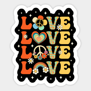 Peace Sign Love 60s 70s Costume 70 Theme Party Groovy Hippie Sticker